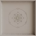 Ornate Decorative Ceiling Component Design With Circular Pattern And Floral Motifs