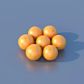 Pile of Juicy Fresh Ripe Oranges with Smooth Surface on Blue Background