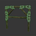 Basic Architectural Wooden Metal Frame Structure With Cross Beams And Brackets