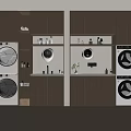 Modern Laundry Room Design With Washing Machines Dryers Cabinets Countertops And Supplies