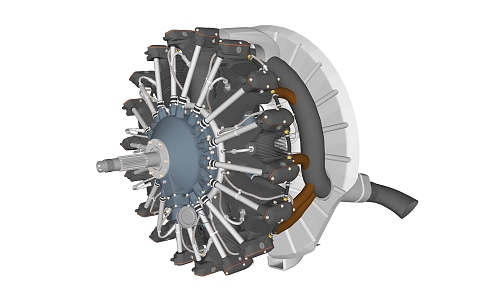 modern engine aircraft engine 3d model