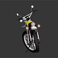 Classic Yellow And White Motorcycle With Black Seat Spoke Wheels And Vintage Design