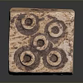 Decorative Cube Shaped Household Ornament With Circular Holes And Beige Brown Texture