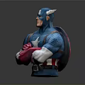 Captain America Action Figure Bust With Blue Uniform White Star And Crossed Arms