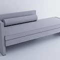 Modern Minimalist Gray Fabric Sectional Sofa With Simple Backrest Design 3d model