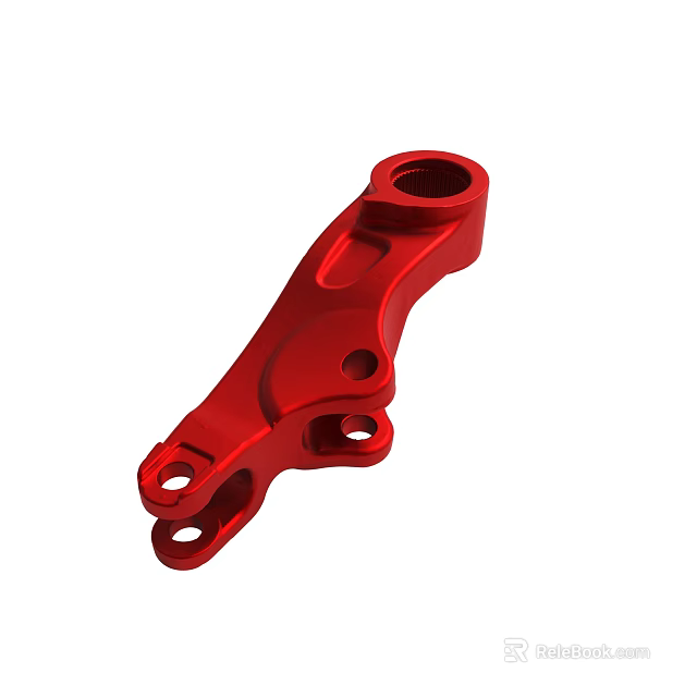 Red Aluminum Mechanical Part With Multiple Holes And Connecting Structure 3d model 