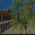 Modern Commercial Street Plaza With Illuminated Buildings Pedestrians Shops And Lights