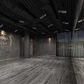 Jump Dance Fitness Studio With Wooden Floor Large Windows And Gray Walls