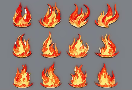 flame silhouette flame 3d model