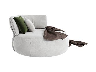 Modern Single Sofa Curved Sofa 3d model