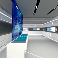 Modern Exhibition Hall Design With Digital Screens Interactive Booths And Urban Displays