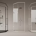 Modern Glass Shower Sauna Enclosures With Three Different Styles And Fixtures