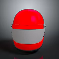 Tactical Weapon Equipment Red Helmet Featuring White Stripe And Shiny Surface