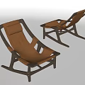 Pair of Modern Leisure Chairs With Brown Leather Seats And Dark Wooden Frames