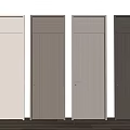 Modern Light Toned Wooden Hinged Doors With Various Sleek Panel Designs 3d model