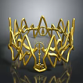 Elegant Golden Crown With Intricate Geometric Ornamental Fashion Accessory Design