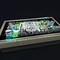 Detailed Urban Sand Table Model With Buildings Green Spaces And Lighting