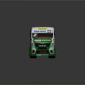 Green Silver Racing Truck with Aerodynamic Design and Sponsor Logos
