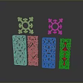 Intricate Decorative Door Panels With Rectangular And Cross Shaped Patterns For Decoration