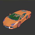 Orange Sports Car With Modern Sleek Body And Reflective Surface Design