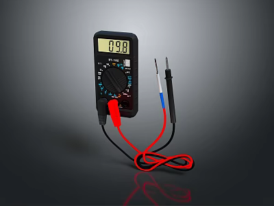 Digital Multimeter with LCD Display and Test Probes for Computer Repair Tasks 3d model Digital Multimeter with LCD Display and Test Probes for Computer Repair Tasks 3d model