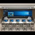 Command Hall Operation Console Science and Technology Sense Booth Fire Monitoring Desk Dispatching Computer Desk Baking Paint Desk Computer Room Office Exhibition Number 3d model