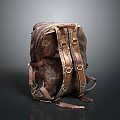 Vintage Style Backpack With Leather Straps And Metal Buckle Details