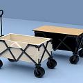 Foldable Utility Carts with Beige and Black Frames Handles and Wheels