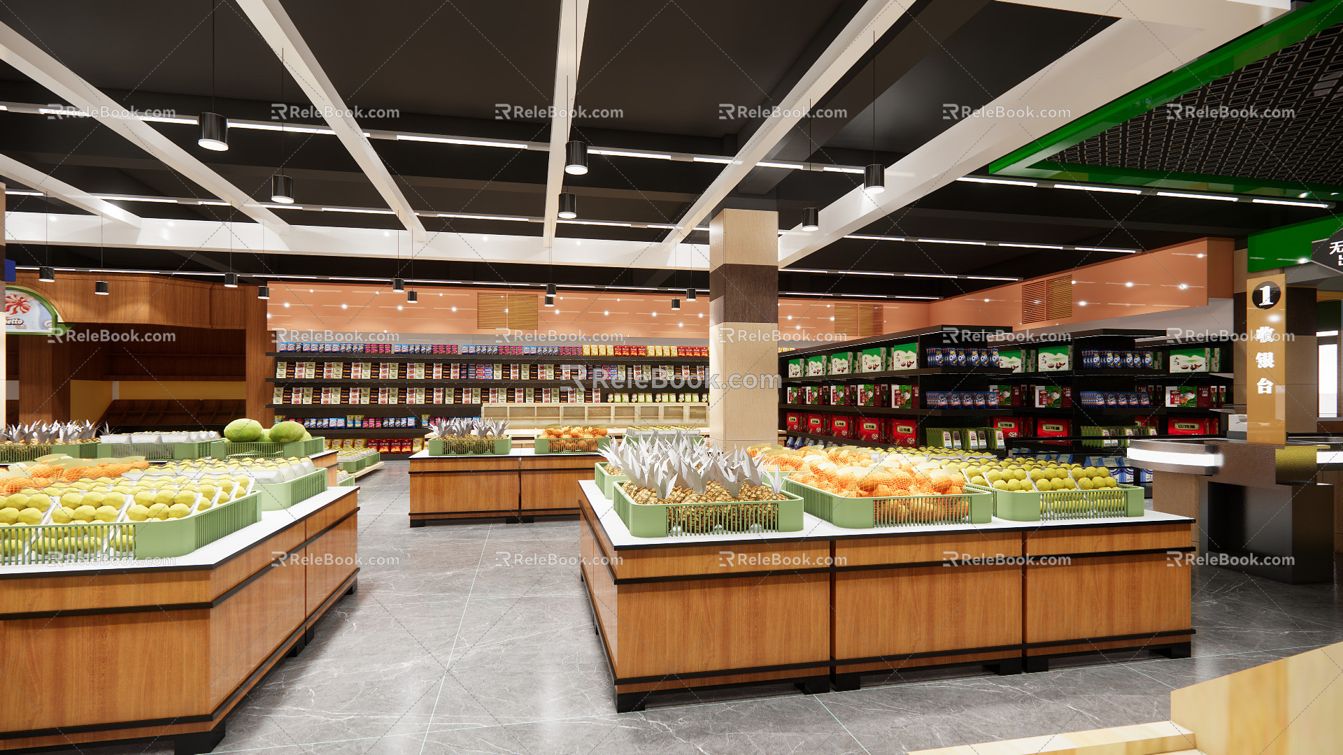 Modern Supermarket 3d model