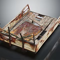 Old Rusty Double Bed Wooden Frame With Broken Planks And Metal Parts
