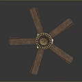 Elegant Ceiling Fan With Wooden Blades Metal Decoration And Lighting Fixture Design