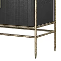 Sleek Modern Black Dresser With Gold Metal Legs And Cabinet Doors