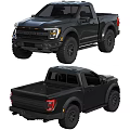 Black Off-Road Pickup Truck Stylish Front And Rear Design With Large Tires