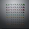 Various Colored And Styled Axes Arranged In Grid Pattern Collection