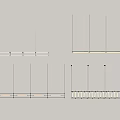 Modern chandelier long chandelier Mazar lamp 3d model