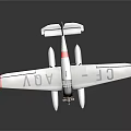 Vintage Silver Red Fighter Plane With Propeller AB CF Markings And Dark Reflective Surface