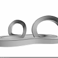 Modern Garden Landscape With Decorative Silver Circular Metal Sculpture Design