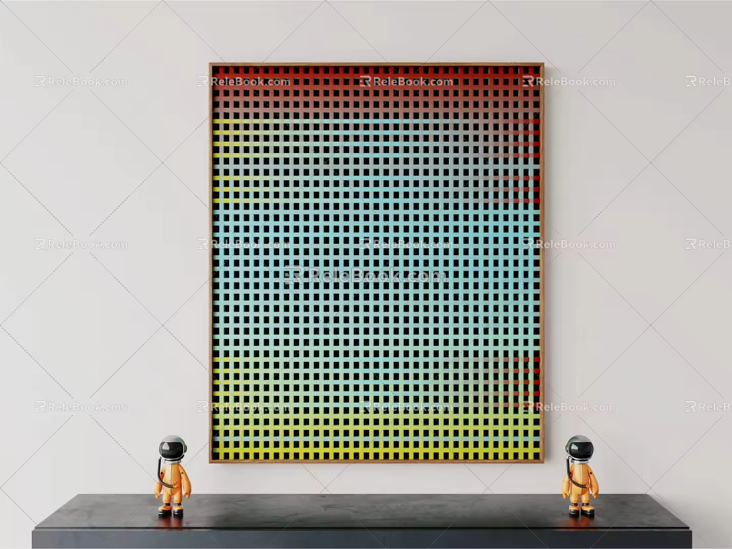 Color Memphis Dopamine Gradient Three-dimensional Decorative Painting 3d model