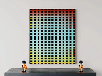 Color Memphis Dopamine Gradient Three-dimensional Decorative Painting 3d model