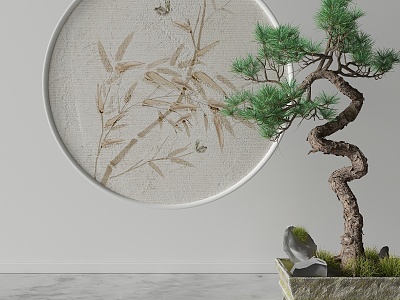 New Chinese Round Frame Painting Decorative Painting model