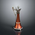 Vintage Copper Ewer with Silver Accents Elegant Handle and Decorative Base for Household Use
