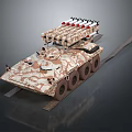 Military Weapon Armored Vehicle With Six Wheeled Missile Launcher System And Camouflage Pattern
