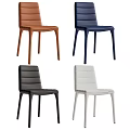 Modern Dining Chairs With Sleek Design Multiple Colors And Striped Backrest 3d model