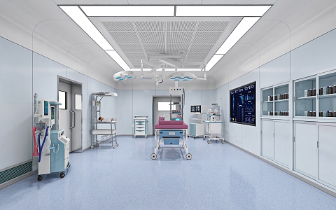 Operation room delivery room 3d model