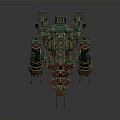 Intricate Mechanical Equipment Featuring Green Red Components And Mechanical Limb Structure