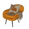 Leisure Chair Single Chair Pillow 3d model