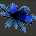 Decorative Ornament Set with Blue Crystal Cluster Shiny Glossy Design for Home Decor