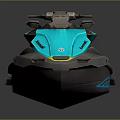 Turquoise And Gray Modern Jet Ski With Sporty Design Comfortable Seat And Handlebars