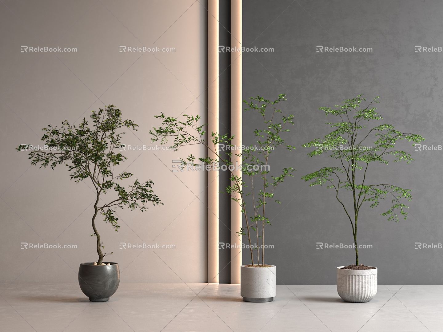 green plant potted floor plant 3d model