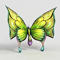 Interactive Technology Exhibition Hall Showcasing 3D Butterfly With Colorful Geometric Wings Design